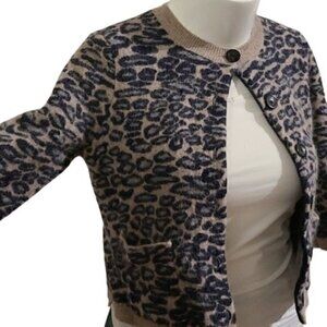 [Ann Taylor] Leopard Wool Button Down Cardigan - Size XL
